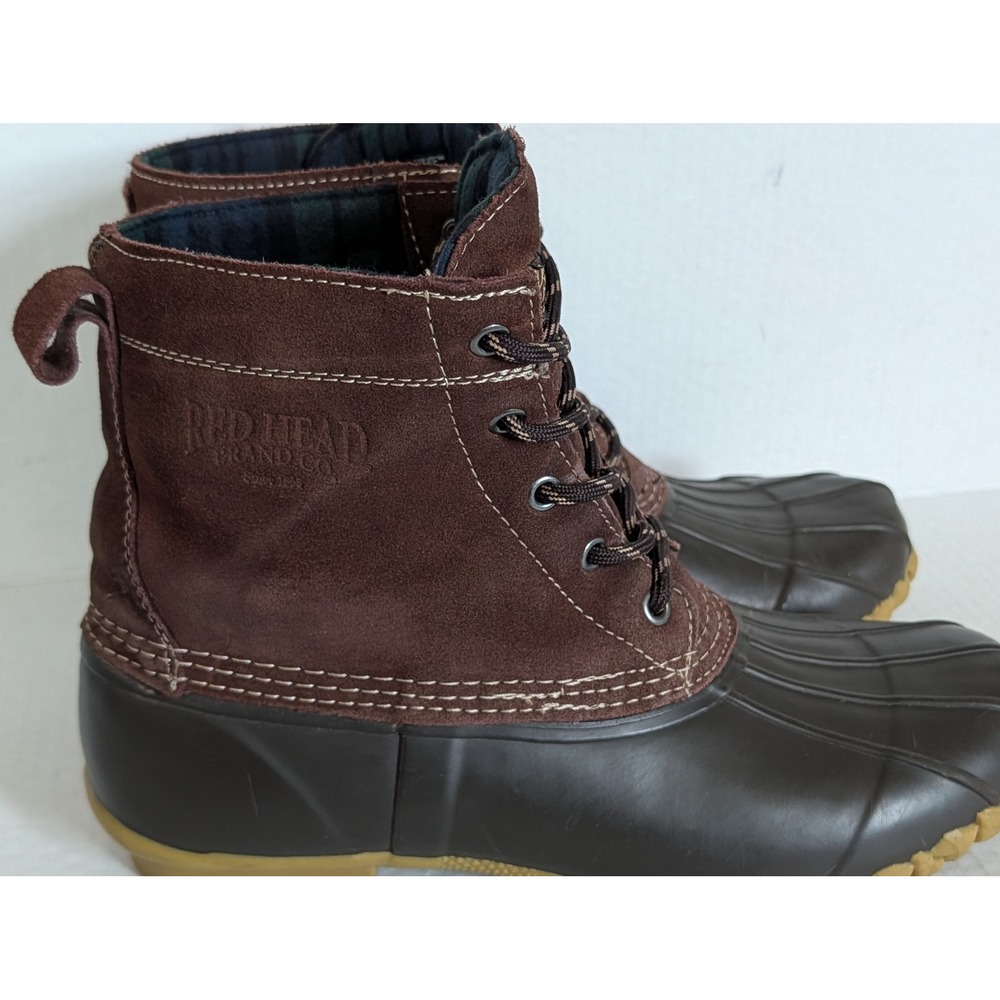 RedHead Men's Duck Boots Size 9M Brown Leather 3M Thinsulate Waterproof Lace Up